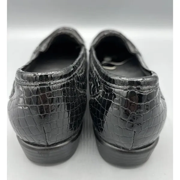 SAS Tripad Black Reptile Croc Slip‎ On Leather Loafers Comfort Women’s 7.5 - Image 3