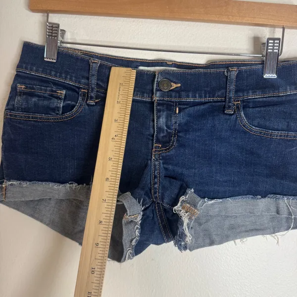 Abercrombie & Fitch Women's Dark Wash Denim Cutoff Micro Shorts Size 4/27 Y2k - Image 3