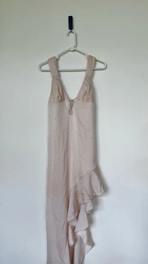 Cotton Candy LA SATIN HIGH-LOW MIDI DRESS - Image 5
