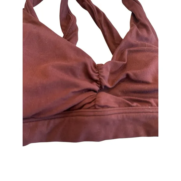 OFFLINE By Aerie Ruched Sports Bra Size Small Rust Red Low Impact Activewear - Image 6