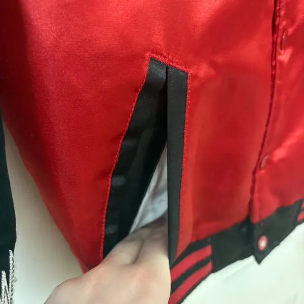 Headgear Classics Death Row Records Jacket Womens S Red Satin Varsity Hip Hop 90 - Image 6