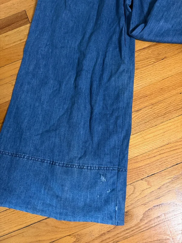 Maeve Blue Wide-Leg Denim Overalls with Crossback Straps - Image 4