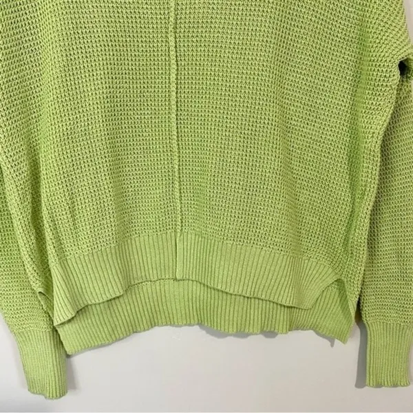 Sweet Romeo Women’s Waffle Knit Lightweight Pullover Sweater Green Size XS NWT - Image 5
