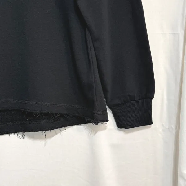 Alternative Apparel‎ Black Raglan Sweatshirt High Low Raw Hem Large Womens NWOT - Image 4