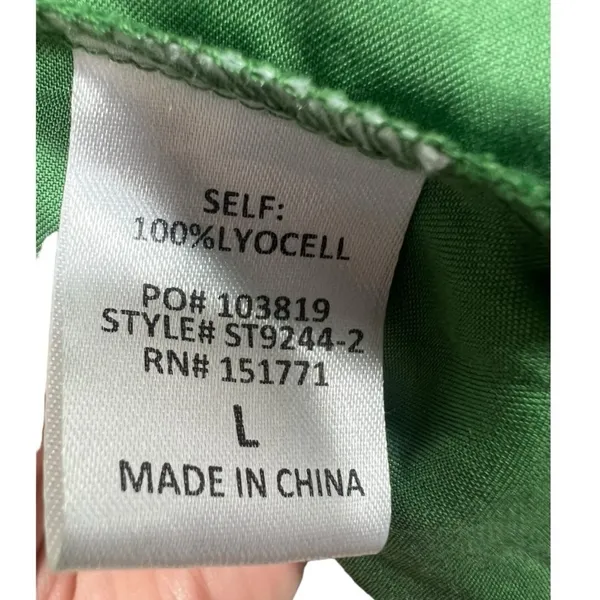 NWT Le Lis‎ Button Down Long Sleeve Blouse Top Kelly Green L - Image 12