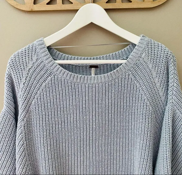 Free People Knit Sweater Blue Sz Small - Image 5