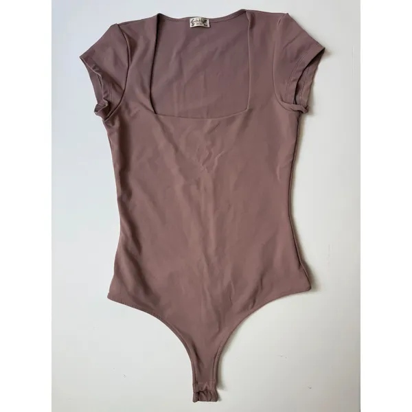 Free People Bodysuit Top Small Mauve Pink Luxury Capsule Parisian Coquette - Image 2