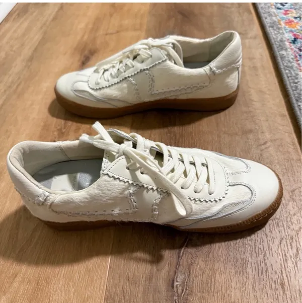 DV by Dolce Vita Notice Stitch- Ivory Calf Hair Sneaker-Size 9 - Image 8