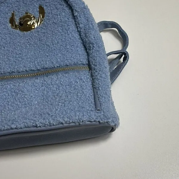 Disney Stitch Blue Plush & Gold Mini Backpack Bioworld Lilo and Stitch RARE - Image 2
