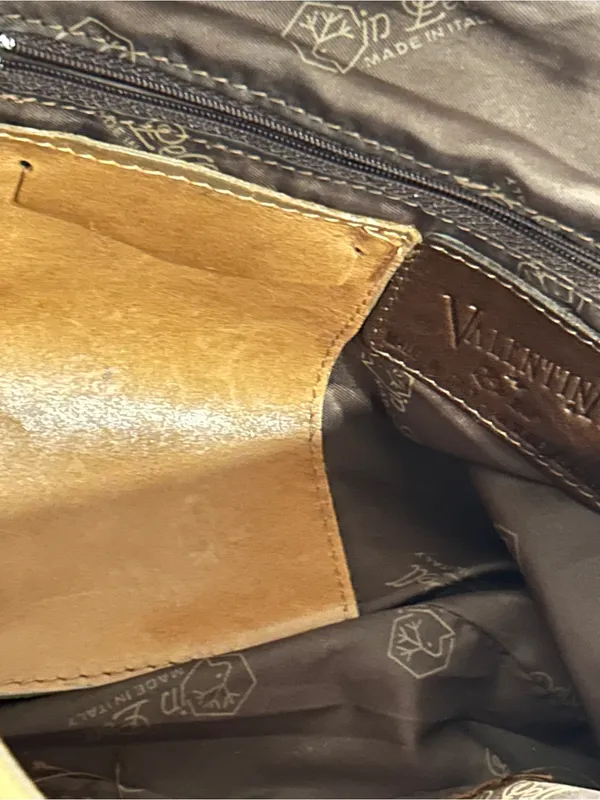 Valentina Brown Leather Interior Tote Tan - Image 7
