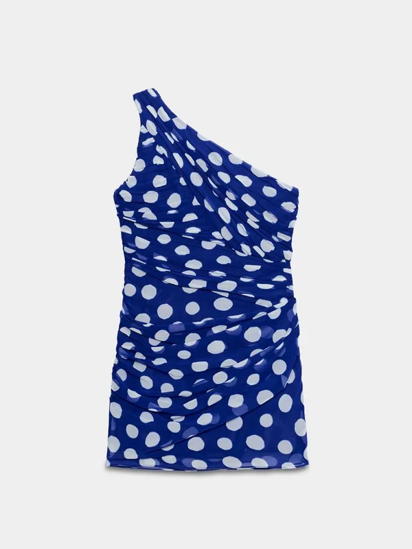 Nwt Zara Draped Polka Dot Mini Dress Size Xs - Image 8