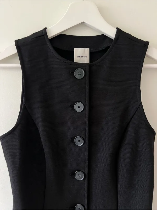 Maeve Button-Front Knit Vest Size XS - Image 5