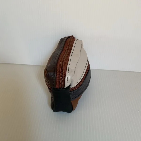 Patchwork Mexican Leather Coin Purse / Monedero de Piel Mexicana Patchwork Black - Image 6