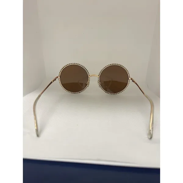 OVAL FULL RIM DESIGNER SUNGLASSES D11‎ Silver - Image 3