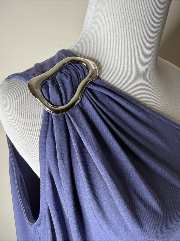 Dolan Left Coast Anthropologie Blue One Shoulder Top - Image 5
