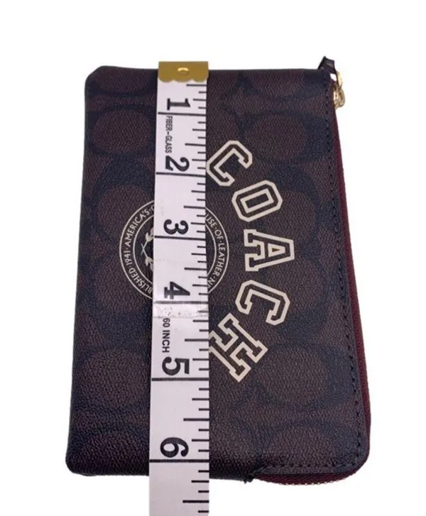 COACH Brown Coated Canvas Wristlet - Image 7