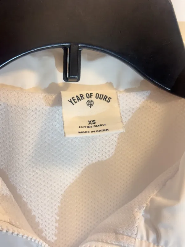 Anthropologie Year of Ours White Tennis Cropped Windbreaker Athletic Jacket XS - Image 5