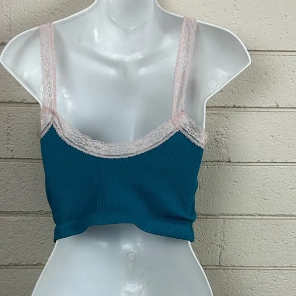 Urban Outfitters Out From Under Lana lace-trim cami in dark teal size M/L - Image 5