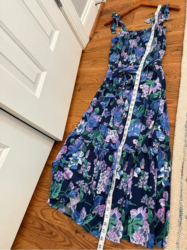 J.Crew Beachwear Smocked tie-shoulder dress in retro floral Size Small - Image 11