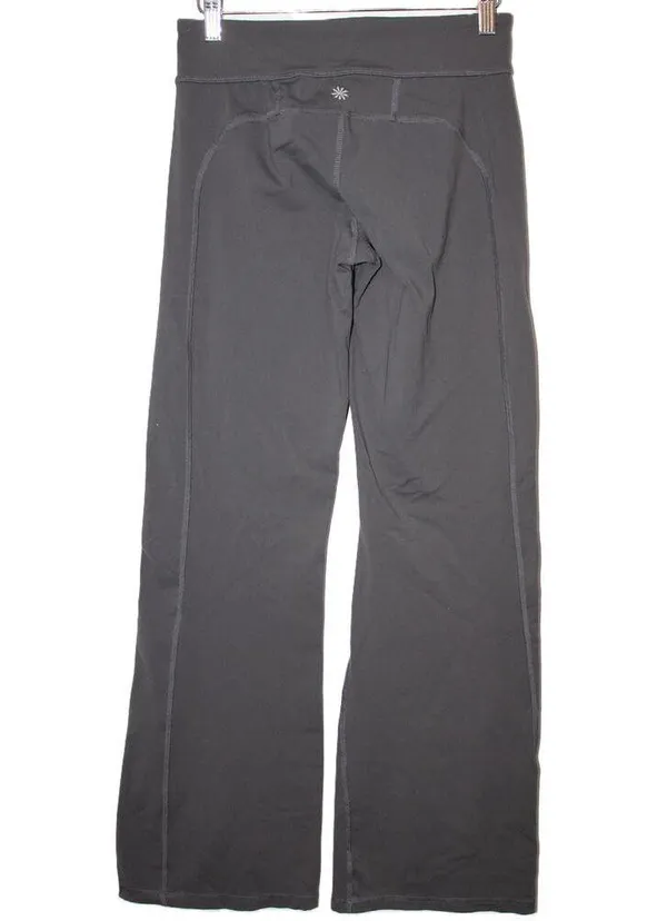 Womens Athleta Kick Booty Flare Leg Yoga Pants Leggings Gray Nylon Size Small S - Image 2