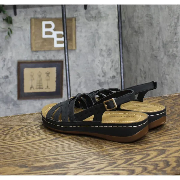 Easy Street Womens Kehlani Wedge Sandal KEHLN Black 9M - Image 2