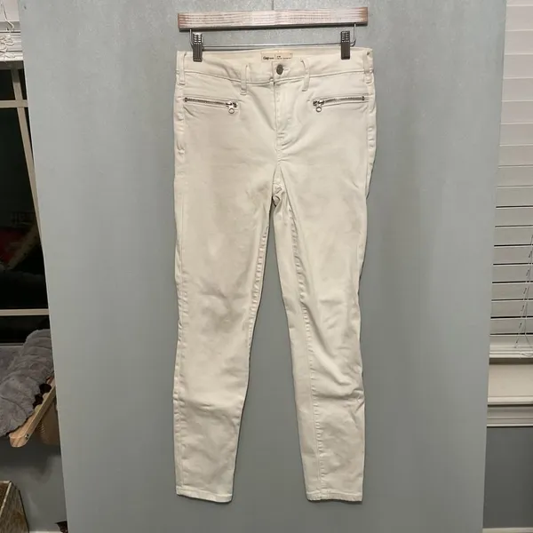 Gap Womens Jeans 1969 True Skinny White Zipper Pocket Denim Size 27 Regular - Image 3