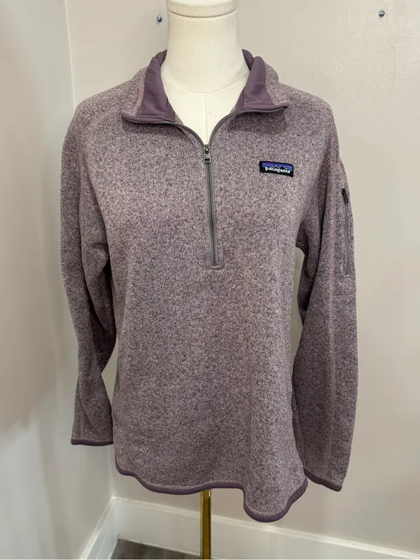 Patagonia Women's Better Sweater 1/4- Zip purple Large - Image 2
