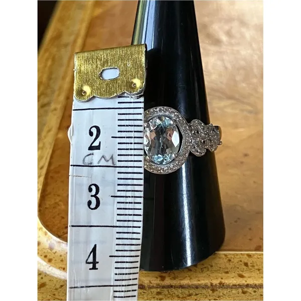 Genuine Aquamarine Sterling Silver Ring Size 9 Blue - Image 9