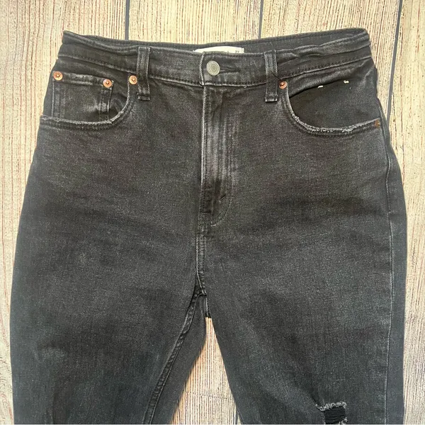 Abercrombie & Fitch Womens 27 Faded Black Ultra‎ High Rise Straight Ankle Jeans - Image 2