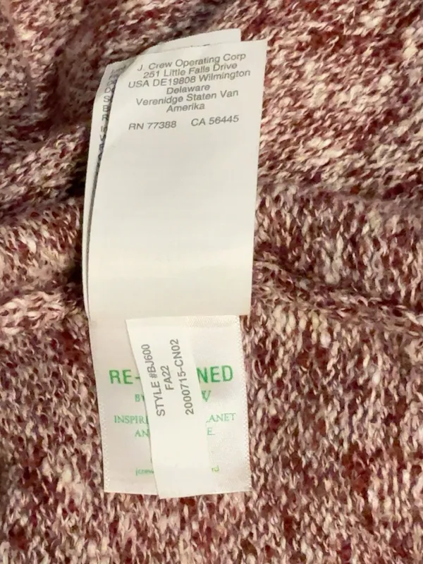 J.Crew Re-Imagined Marled Knit Balloon Sleeve Sweater Burgundy Pink S - Image 9