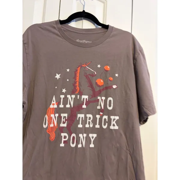 Lucy Jaynes‎ Aint No One Trick Pony Unicorn Graphic Tee Shirt Grey 2XL - Image 3