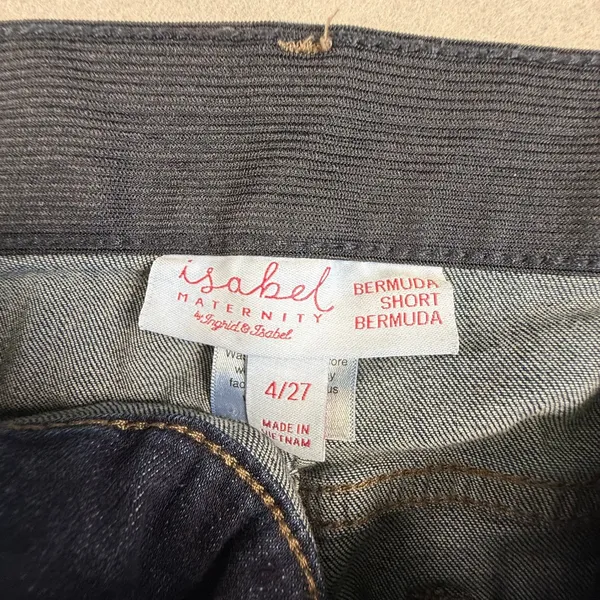 Isabel Maternity Ingrid & Isabel Dark Wash Bermuda Denim Shorts Size 4/27 - Image 3