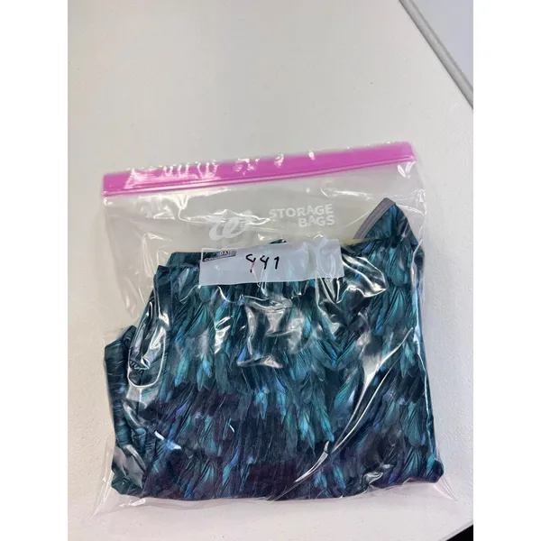 Shape Activewear Half Zip Pullover Athletic Top Long Sleeve Blue Feather‎ s - Image 11