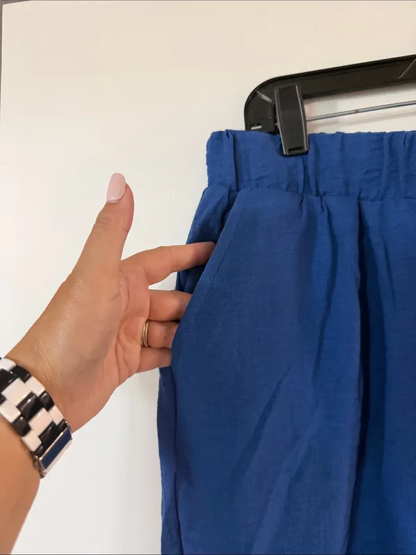 Zenana Outfitters Straight Leg Drawstring Pants - Blue - Image 2