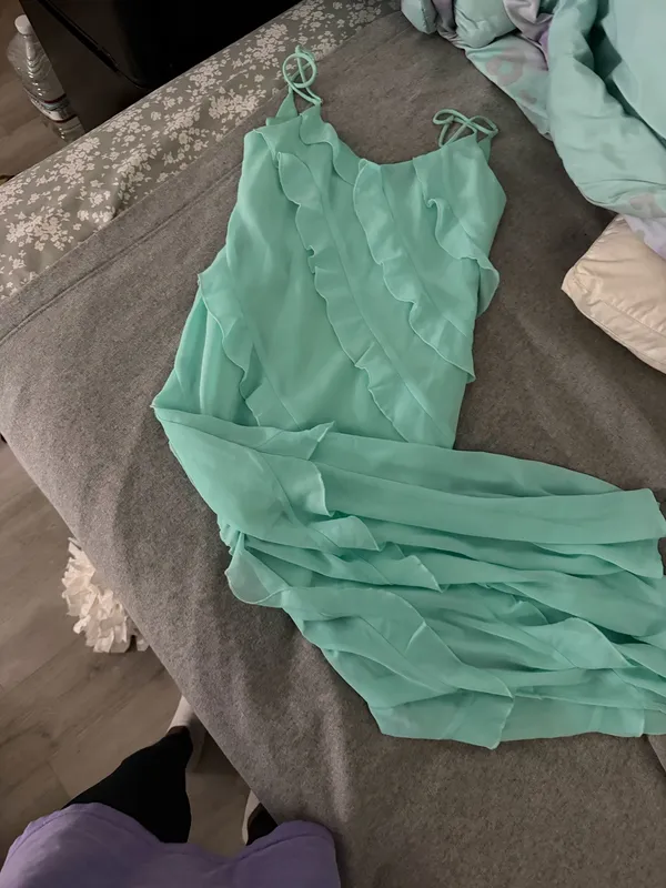 ruffle dress Green - Image 4