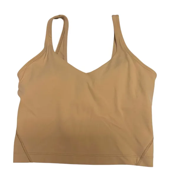 lululemon Womens Tank Top‎ Sz 4 Align Tan Cafe au Lait Pecan Padded - Image 3