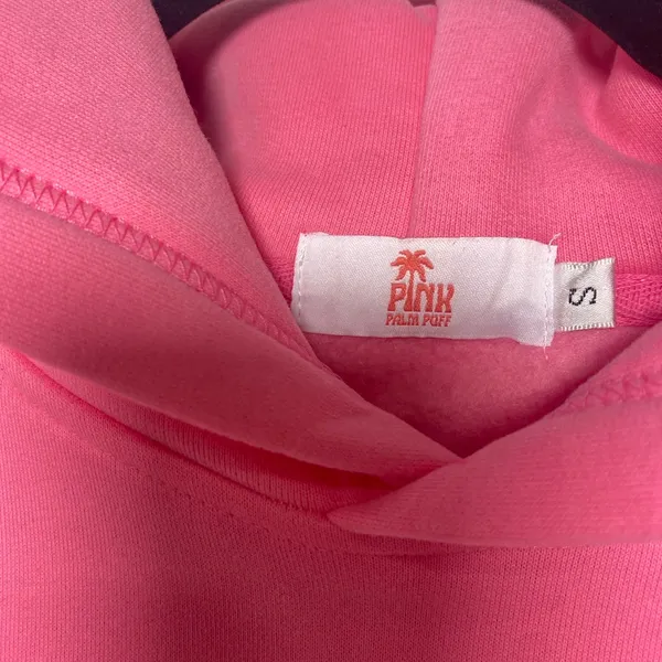 Pink Palm Puff Hoodie Sweatshirt Hawaii Hibiscus Women's Pink Size Small - Image 5