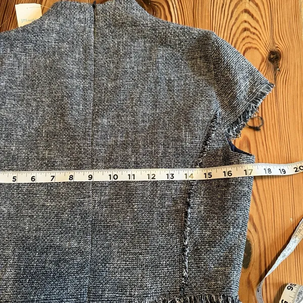 NWT J. McLaughlin Zinnia Tweed Dress Sz 2 Dark Navy/White Lined Fringe Office - Image 5