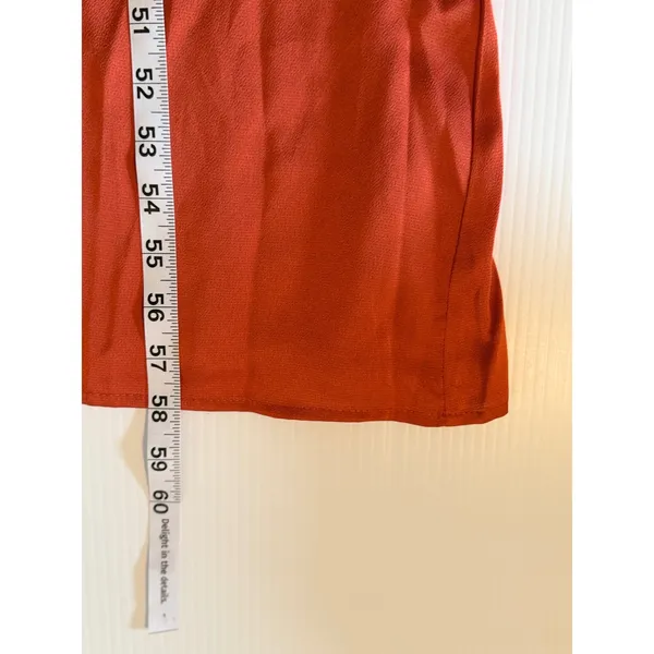 Baltic‎ Born Rust Orange Satin Maxi Wrap Dress Flutter Sleeve Tie Waist wedding - Image 9