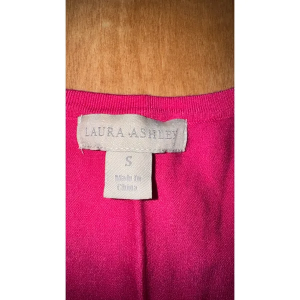 Laura Ashley Womens Hot Pink Rayon Blend Knit Sleeveless Shell Top Size Small‎ - Image 2