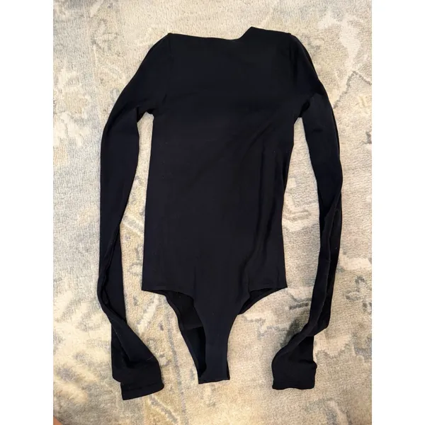 Commando Butter Long Sleeve Crewneck Bodysuit Black One Size NEW $138 - Image 7
