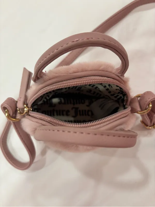 Juicy Couture Dusty Rose Faux Fur Mini Crossbody Bag - Image 3