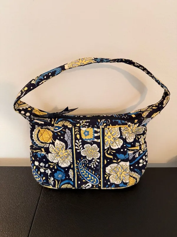 Vintage Vera Bradley Retired Ellie Blue Pattern‎ Quilted Shoulder Bag - Image 3