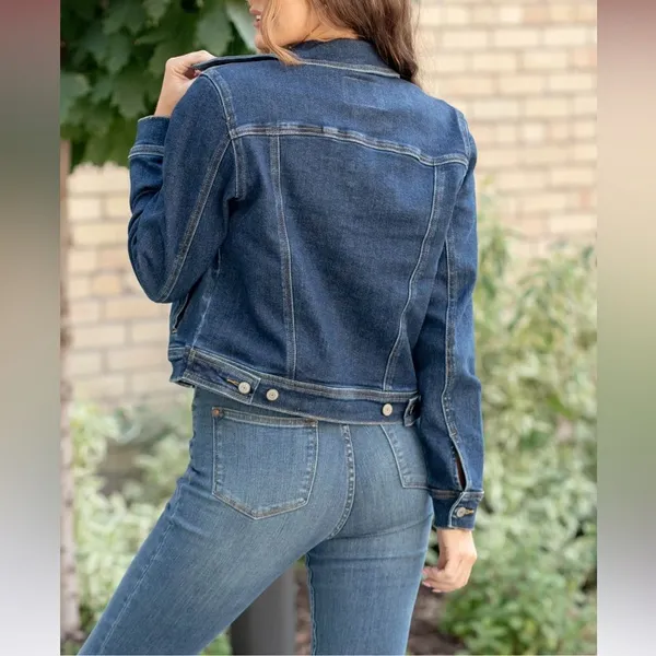 Judy Blue Classic Dark Wash Cotton Blend Denim Jacket Women’s Plus Size 1X - Image 2