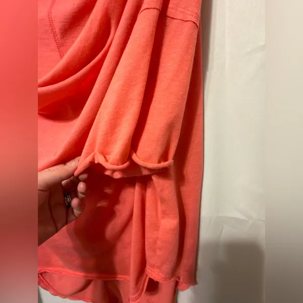 We The Free NWOT Free People Just Chill Slouchy Draping Top Size Large, Tangerine - Image 8