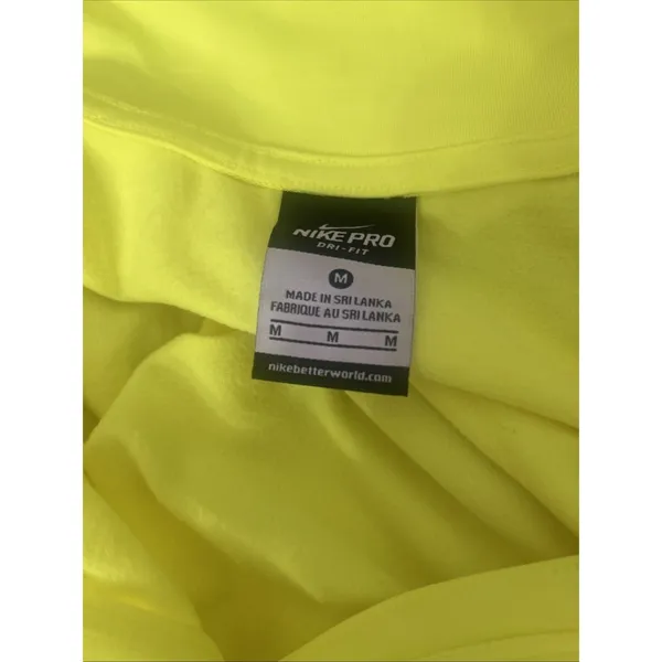 Nike Pro Dri-FIT Half Zip Pullover Neon Yellow Women’s Sz M Run Outdoor Sport - Image 2