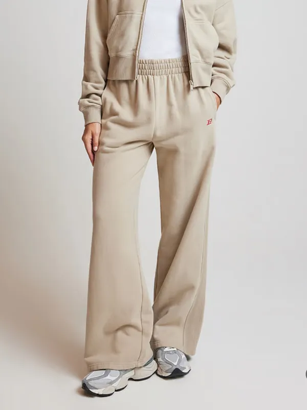 P.E. Nation Eastside Track Pant Wide Leg Oxford Tan Loungewear Casual Medium - Image 10