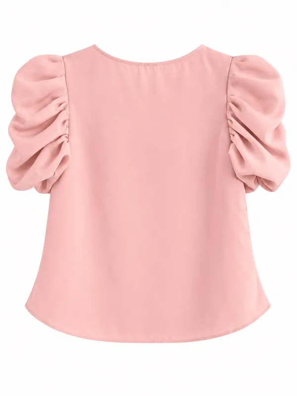 Amanda Uprichard Merris Top Women S Pink Excellent Puff Sleeve Blouse - Image 3