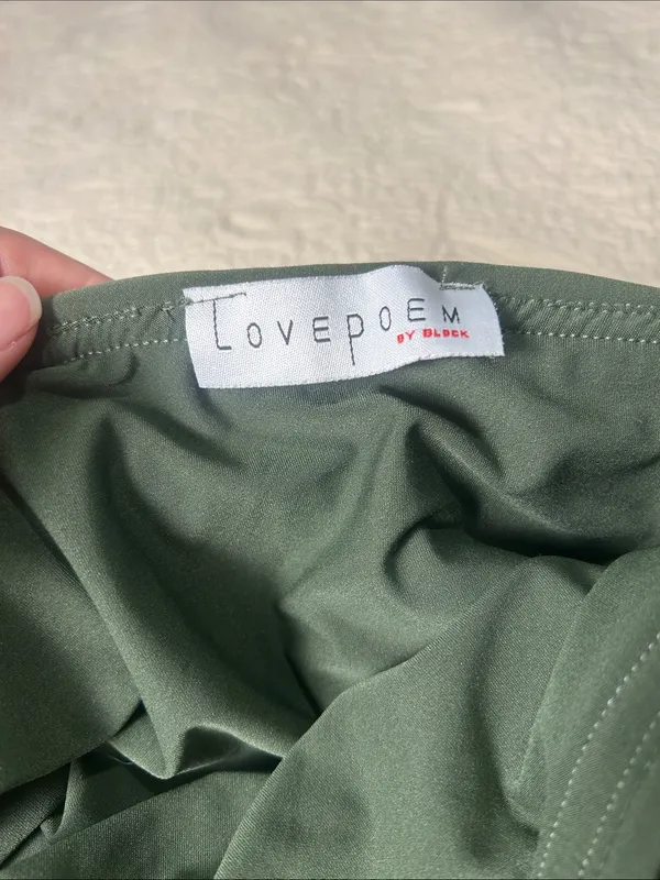 Dark Green Belted Mini Skirt Size L - Image 4
