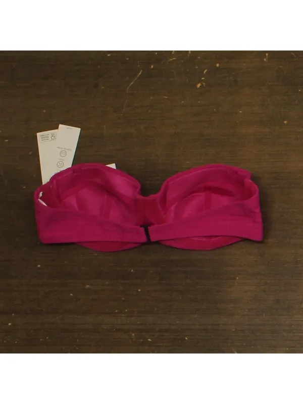 NEW DKNY Textured Molded Balconette Bikini Swim Top DIMTS470 Wildberry Pink M - Image 2